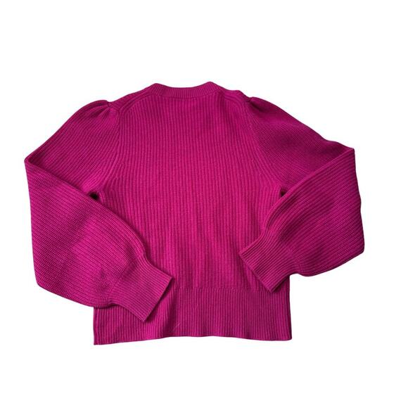 J CREW Sweater, Size women's MEDIUM, 100% Cashmere, Hot Pink; crew neck - Picture 2 of 9